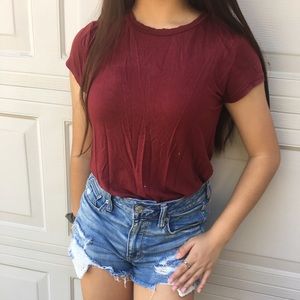 Dark red T-shirt